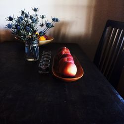 Flowers in illuminated room