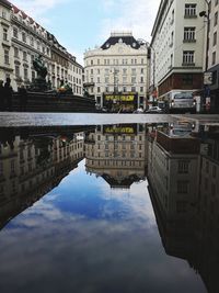 Reflection of buildings in water