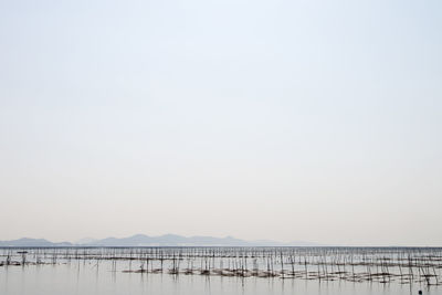 Scenic view of lake against clear sky