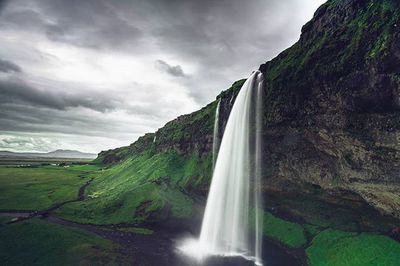 Scenic view of waterfall