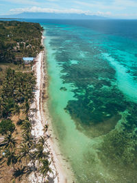 High angle view of beach