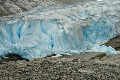 Close-up of frozen water