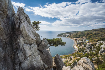 View of katsiveli village from the cat mountain. crimea