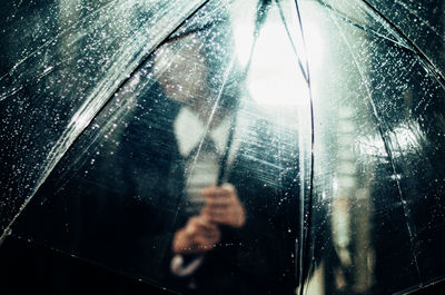 Reflection of building in water