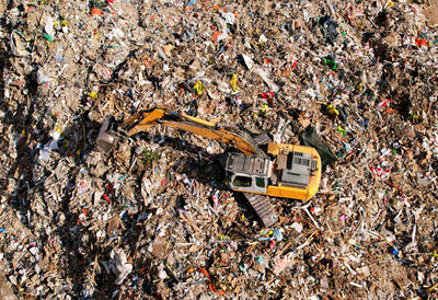 High angle view of garbage can