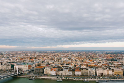 High angle view of townscape against sky