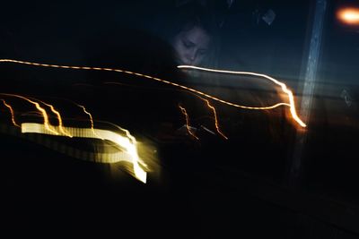 Light trails at night