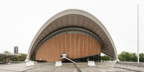 Exterior of modern building against clear sky