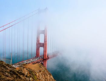 Golden gate bridge in foggy weather