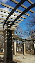 Low angle view of built structure against blue sky