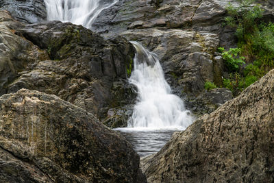 Scenic view of waterfall