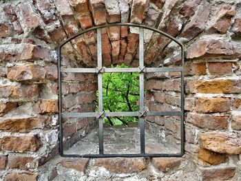 Close-up of window on wall