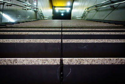 Close-up of illuminated steps