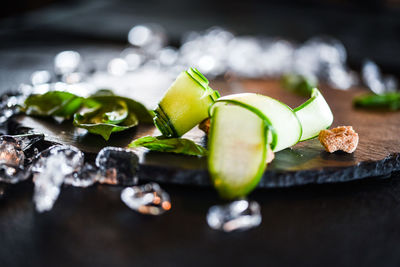 Close-up of fruits on table