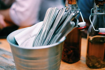 Close-up of cutlery