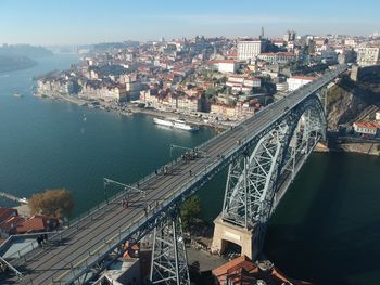 High angle view of bridge over sea