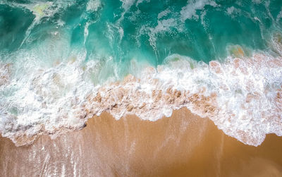 High angle view of beach on sunny day