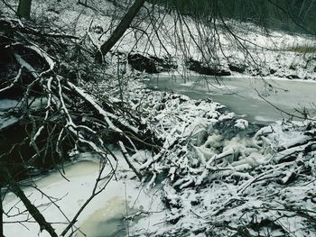 Frozen lake during winter