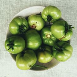 High angle view of fruits on table