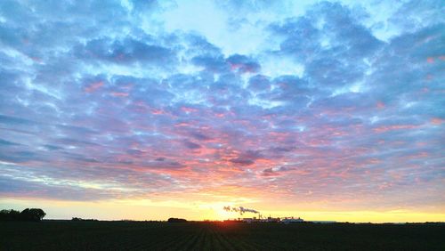 Scenic view of landscape against cloudy sky