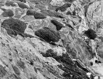 High angle view of rocks on mountain
