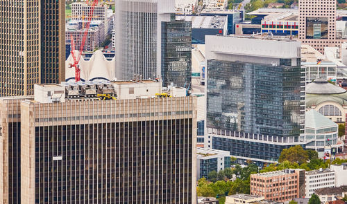 Frankfurt, germany, october 2., 2019,view from above from the banking district 