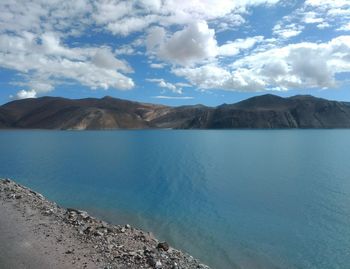 Panoramic view of mountains against sky