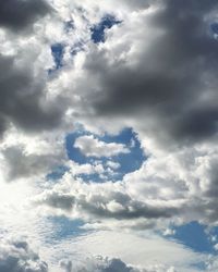 Low angle view of clouds in sky