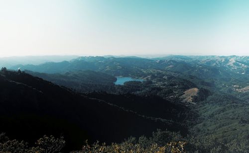 Scenic view of mountains against clear sky