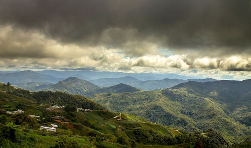 Scenic view of mountains against sky