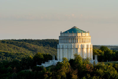 Building against sky during sunset