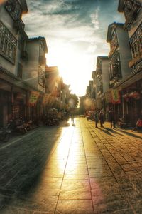 People on street in city