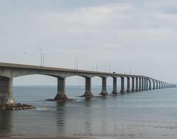 Bridge over sea against sky