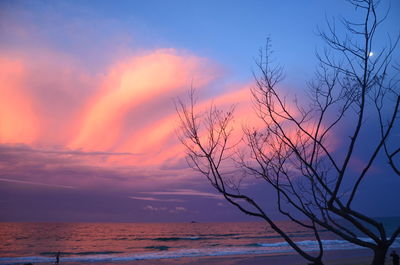 Scenic view of sea against sky at sunset