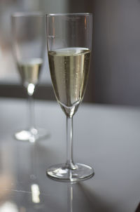 Close-up of wine glass on table