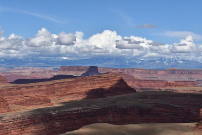 View of landscape against cloudy sky