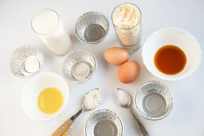 High angle view of food on table