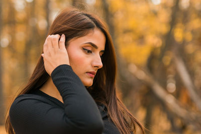 Young woman looking away