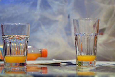 Close-up of wine glass on table