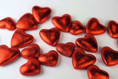 Close-up of strawberries over white background