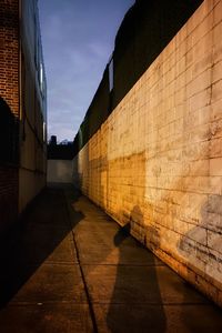 Empty alley amidst buildings in city