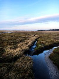 Scenic view of river against sky