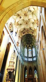 Low angle view of ceiling of church