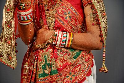 Midsection of woman wearing mask