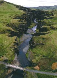 View of river along landscape