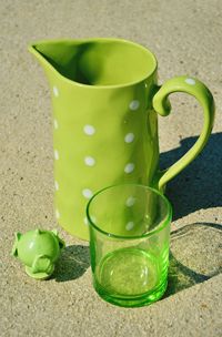 High angle view of drink on table puglia souvenirs italy traveling 