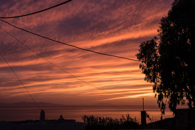 Scenic view of dramatic sky during sunset