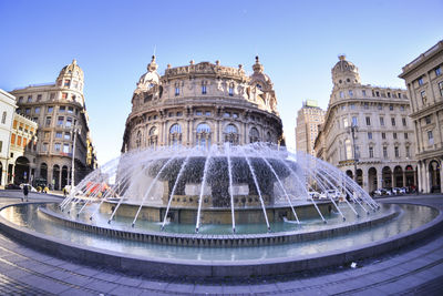 View of fountain in city