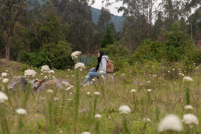 People walking on field