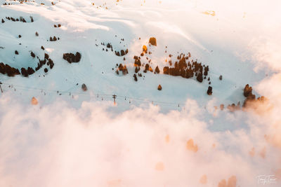 High angle view of sky during sunset